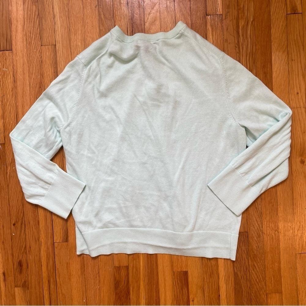 Gap Cotton Cardigan Women’s XL Mint Green Fine Knit Sweater Fall Layering - Picture 3 of 10